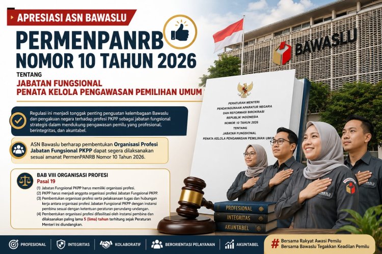ASN Bawaslu Apresiasi Terbitnya PermenPANRB Nomor 10 Tahun 2026, Harapkan Organisasi Profesi PKPP Segera Dibentuk